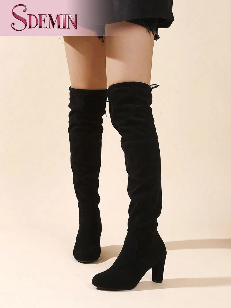 Over The Knee Black Stiletto Boots
